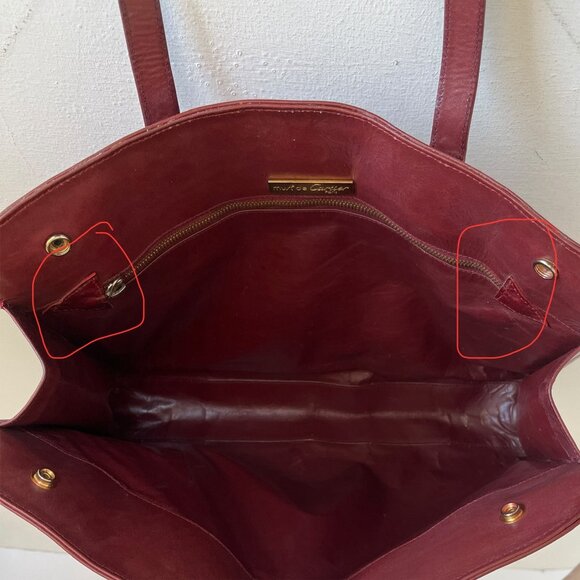 CARTIER Vintage Large Burgandy Leather Doctors Unisex Handbag - Picture 14 of 16